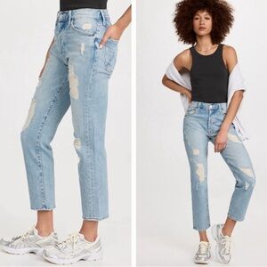 Mother Denim The Trickster Ankle Straight Leg Jean in An Icy Confession Size 26